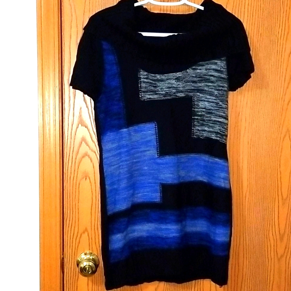Sweater dress NY Collection Black Blue Small